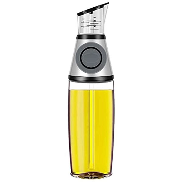 Dispenser di olio di misurazione maalr 500 ml/17oz di olio d'oliva Bottiglia ricaricabile Aceto Aceto Aceto con pompa per scala di misurazione Bottiglia di olio di vetro trasparente per la co