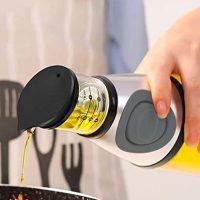 Dispenser di olio di misurazione maalr 500 ml/17oz di olio d'oliva Bottiglia ricaricabile Aceto Aceto Aceto con pompa per scala di misurazione Bottiglia di olio di vetro trasparente per la co - immagine 5