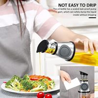 Dispenser di olio di misurazione maalr 500 ml/17oz di olio d'oliva Bottiglia ricaricabile Aceto Aceto Aceto con pompa per scala di misurazione Bottiglia di olio di vetro trasparente per la co - immagine 6